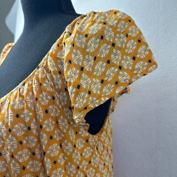 Knox Rose dress‎ women M Flutter Sleeve Tiered midi Orange Pockets lined - Picture 4 of 8